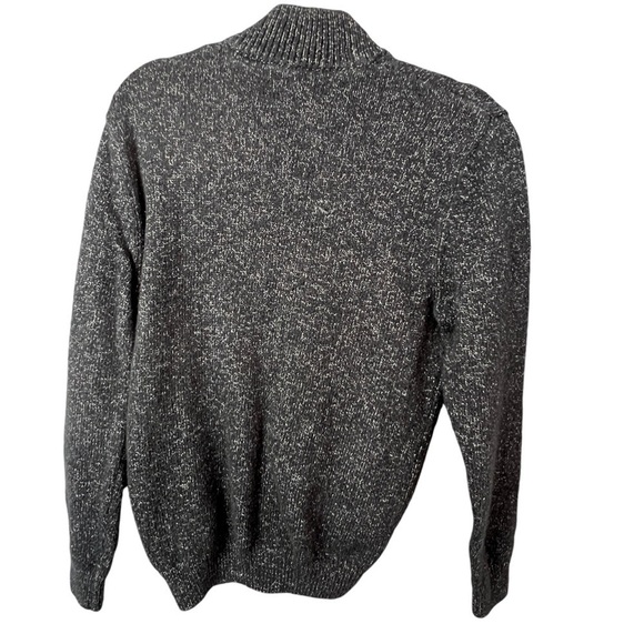 Chaps Ralph Lauren Sweater Men's Small Quarter Zip Mottled Black Pull Over - Picture 3 of 10